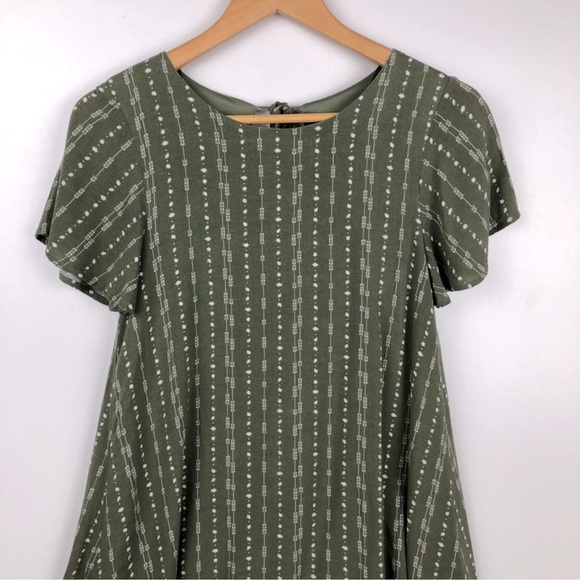 Blue Rain Olive Green Sheath Tiered Dress Size XS - Picture 4 of 9